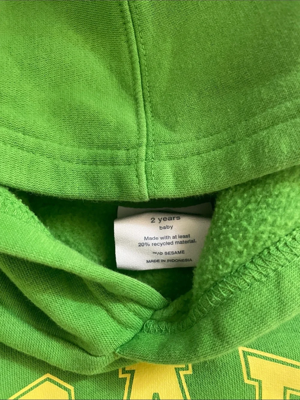 GAP Bright Green Sesame Street Hoodie and Sweatpants Set 2-3T